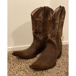 Women Leather Cowboy Boots